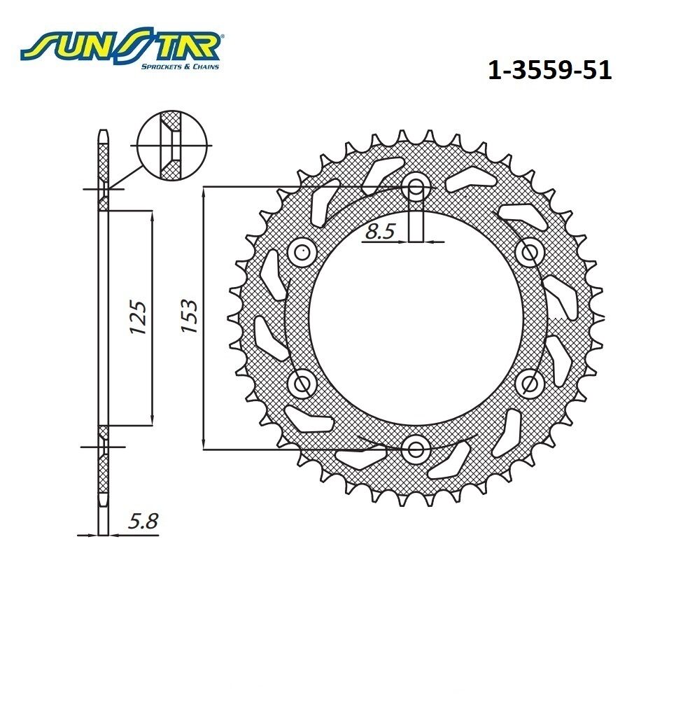 CRF%20250R/X%20%20CRF%20450X%20%20%20BETA%20RR%202T%20ENDURO%20300%20SUNSTAR%201-3559-51%20ARKA%20DİŞLİ%20(ÇELİK)