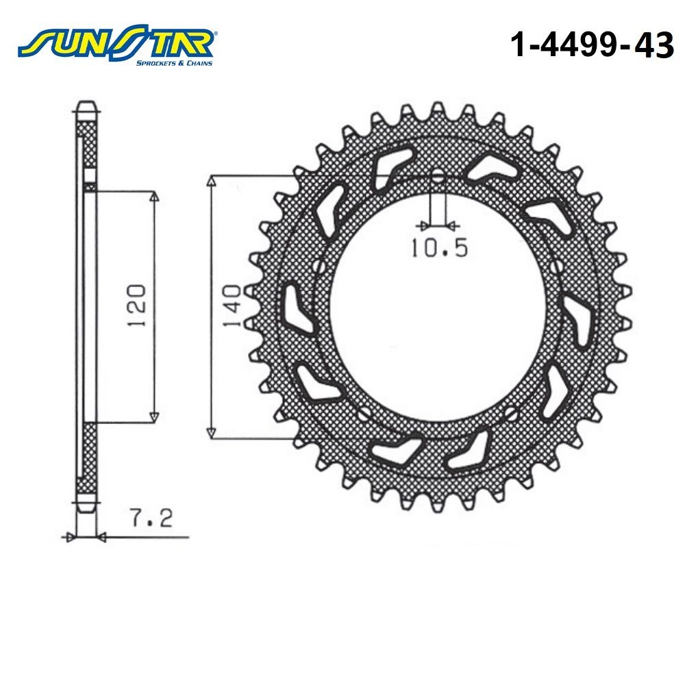 BONNEVILLE%20T100%20THRUXTON%20%20865%20V-STROM%20650%20%20GSX-R%20750%20GSR%20750%20%20%20GSX-R%20600%20%20/%20SUNSTAR%201-4499-43%20ARKA%20DİŞLİ%20(ÇELİK)