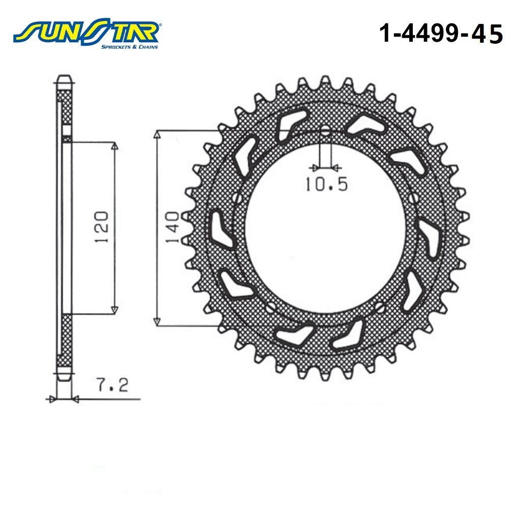 GSX-R%20750%20%20V-STROM%20XT%20650%20%20BONNEVILLE%20T100%20THRUXTON%20865%20%20/%20%20SUNSTAR%201-4499-45%20ARKA%20DİŞLİ%20(ÇELİK)