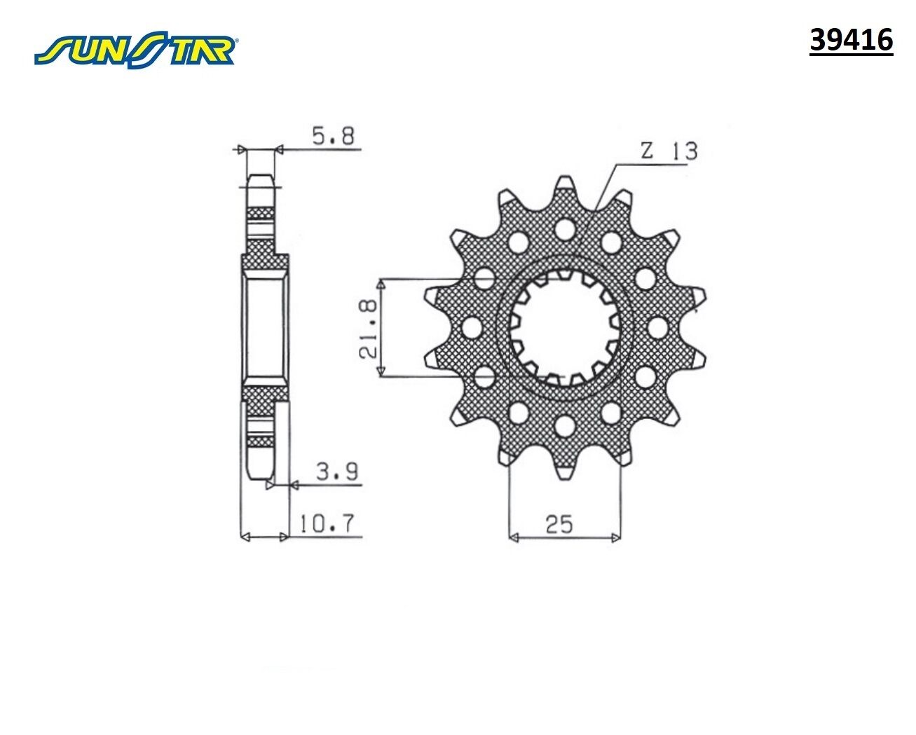 XJ6%20YAMAHA%20%20SUNSTAR%2039416%20ÖN%20DİŞLİ%20(ÇELİK)