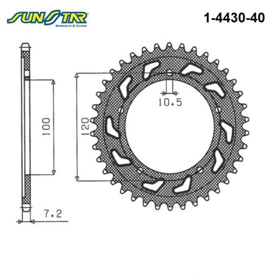 SUNSTAR 1-4430-40 ARKA DİŞLİ (ÇELİK)