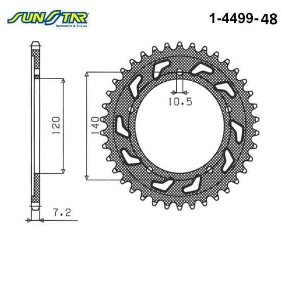 V-STROM XT 650  GSR 600 SUNSTAR 1-4499-48 ARKA DİŞLİ (ÇELİK)