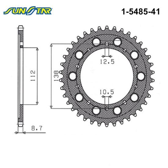 CBF 1000  CB 900F HORNET   CBR 900RR / SUNSTAR 1-5485-41 ARKA DİŞLİ (ÇELİK)