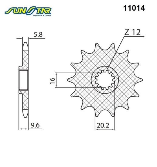 KTM SX 65  SUNSTAR 11014 ÖN DİŞLİ (ÇELİK)