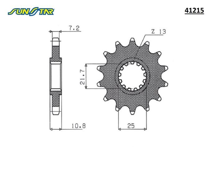 R6  SUNSTAR 41416 ÖN DİŞLİ (ÇELİK)