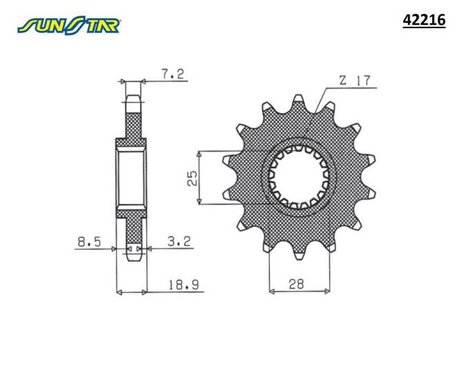 F 750 GS   F 800 GS   F 850 GS  F 650 GS  F 700 GS   SUNSTAR 42216 ÖN DİŞLİ (ÇELİK)