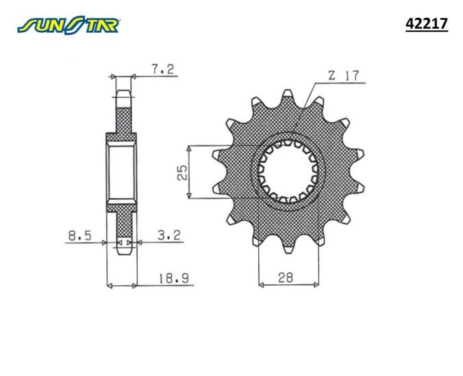 F 650 GS   F 700 GS    F 750 GS  F 800 GS    F 850 GS  SUNSTAR 42217 ÖN DİŞLİ (ÇELİK)