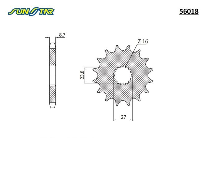 GSX-R 1000   B-KING 1300   HAYABUSA 1300   SUNSTAR 56018 ÖN DİŞLİ (ÇELİK)