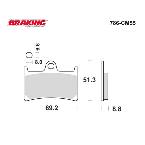 MT 07/TRACER   R6    TMAX 500/530/560  XSR 900   NIKEN/GT 900   MT 09/TRACER GT    MT 09/SP    FZ8/FAZER    R7    XSR 700     BRAKING 786CM55 SİNTERLİ ÖN FREN BALATASI