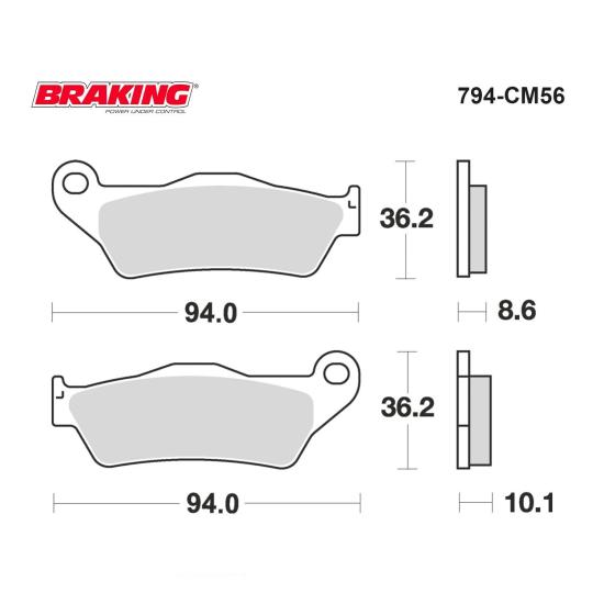 S 1000 XR    R 1100 GS     R 1100 R/RT    R 1150 GS/ADV    R 1150 R/RT    K 1200 R/S     R 1200 GS    R 1200 R/RT/ST      K 1300 R/S   BRAKING 794CM56 SİNTERLİ (ARKA) FREN BALATASI