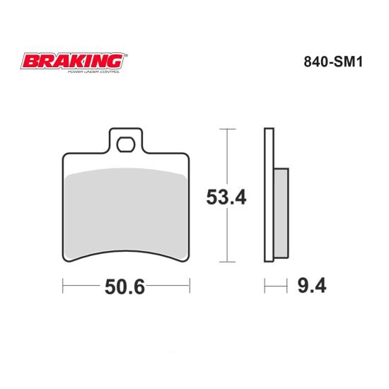 RS 125  SCARABEO 200 İE  250/500  ATLANTIC   SCARABEO 500   BRAKING 840SM1  YARI METALİK (ARKA) FREN BALATASI