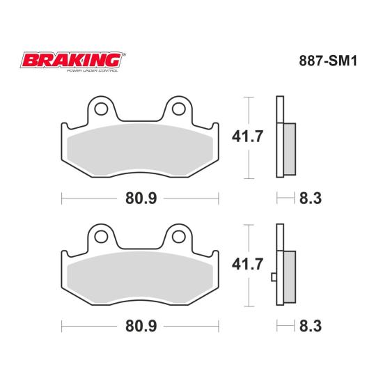 BURGMAN 400  (2001-2006)  BRAKING 887SM1 YARI METALİK (ARKA) FREN BALATASI