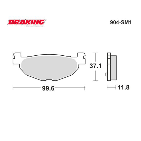 MAJESTY 400     YAMAHA TMAX 500   BRAKING 904SM1 YARI METALİK (ARKA) FREN BALATASI