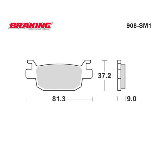 FORZA 250/300   SH 300 İ  BENELLI TRK 502 ABS    TRK 502 X ABS    BENELLI 752 S    BRAKING 908SM1 YARI METALİK (ARKA) FREN BALATASI