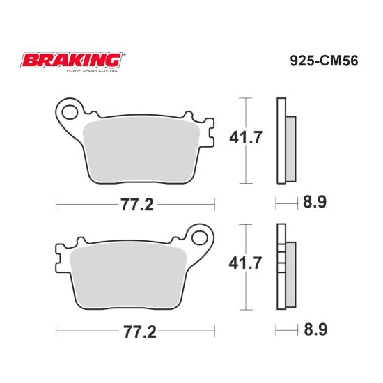 CBR 600 F    CBR 600  RR  CBR 1000 RR/SP        ZX 10 R/RR  NINJA     ZX 6R NINJA    GSX-R 1000/R    GSX 600    GSX-R 750    YAMAHA R 1/M   YAMAHA R6    BRAKING 925CM56 SİNTERLİ (ARKA) FREN BALATASI