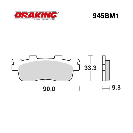 XTOWN 125   ABS    XTOWN 250 CT     DOWNTOWN  300 İ     KAWASAKI J 300   BRAKING 945SM1 YARI METALİK (ARKA) FREN BALATASI