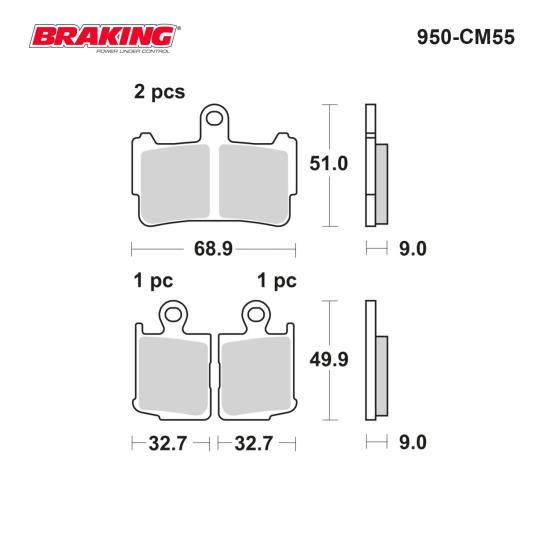 VFR 1200 F/DCT  BRAKING 950CM55 SİNTERLİ (ÖN) FREN BALATASI