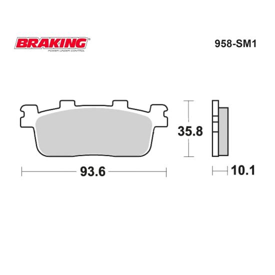 PEOPLE GTI 200    XCITING 250      DOWNTOWN 350  ABS     X-MAX 400   BRAKING 958SM1 YARI METALİK (ARKA) FREN BALATASI PEOPLE S  125/200