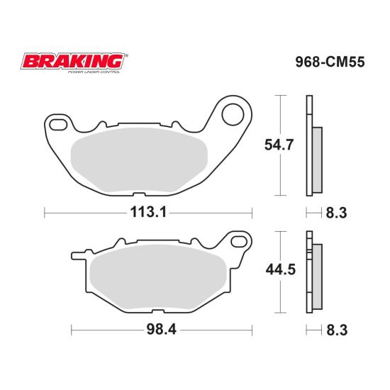 R25  MT25  XMAX 125/250/300  BRAKING 968CM55 SİNTERLİ (ÖN) FREN BALATASI