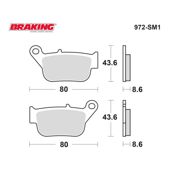 XMAX 250 (ABS YOK)  BRAKING 972SM1 YARI METALİK (ARKA) FREN BALATASI