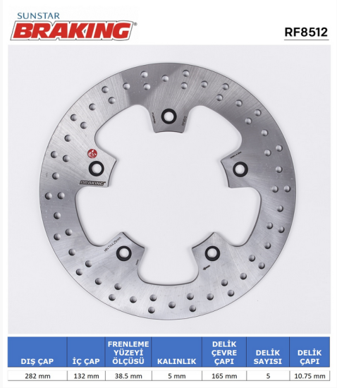 TMAX 530/560  (BRAKING RF8512) YUVARLAK ARKA FREN DİSKİ