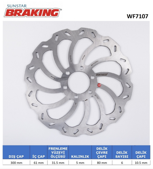 DUKE 200/RC    250 DUKE/RC    390 DUKE/RC  KTM 125 DUKE/RC     (BRAKING WF7107) DALGALI ÖN FREN DİSKİ