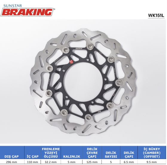 XADV 750 (2017-2023) (BRAKING WK151L) DALGALI ÖN SOL FREN DİSKİ