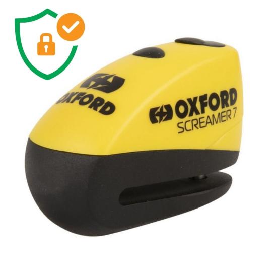 OXFORD SCREAMER 7 ALARMLI MOTOSİKLET DİSK KİLİDİ (SARI)